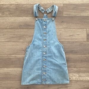 Forever 21 Light Wash Denim Button-Front Mini Dress